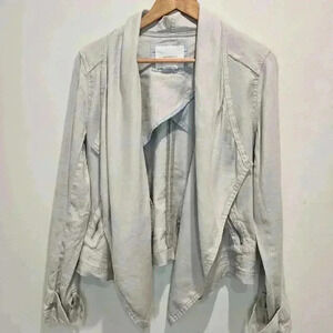 Anthropologie Gulliver Draped Women's S Bomber Jacket Faux Suede Trim